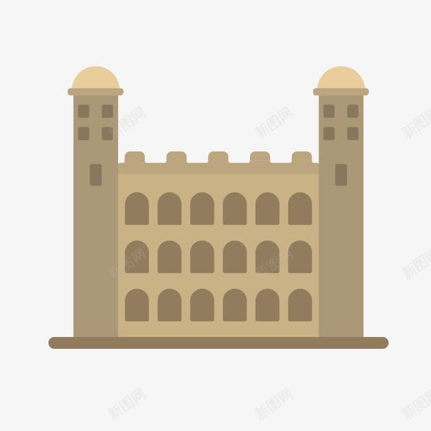 灰色建筑城堡png免抠素材_新图网 https://ixintu.com 几何 商务 图形 圆弧 建筑 扁平化 灰色