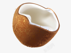 棕色椰子壳半个椰子壳高清图片