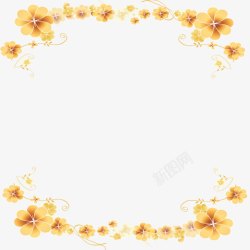 唯美金色花边素材