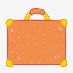橙色包包卡通手绘橙色手提包包图矢量图高清图片