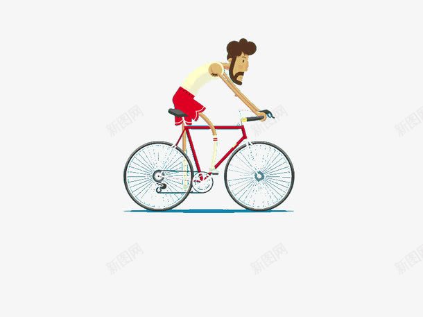 卡通骑自行车的人png免抠素材_新图网 https://ixintu.com 卡通人物 汽车 自行车