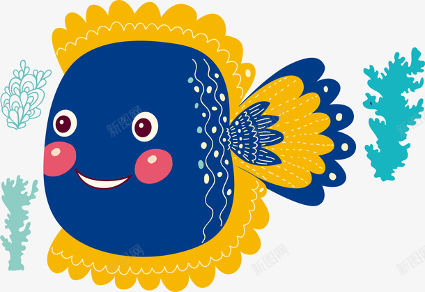 手绘小鱼简约png免抠素材_新图网 https://ixintu.com 免抠图 动物 卡通有趣 手绘小鱼 手绘花纹 矢量图案