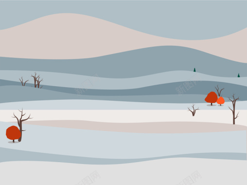 手绘户外沙漠插画平面广告矢量图背景