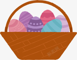 复活节卡通篮子彩蛋素材