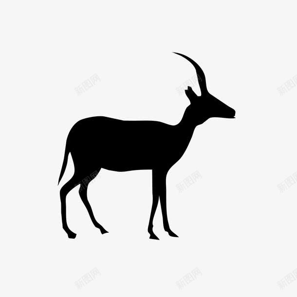 黑色鹿剪影图标png_新图网 https://ixintu.com 剪影 动物 鹿 黑色