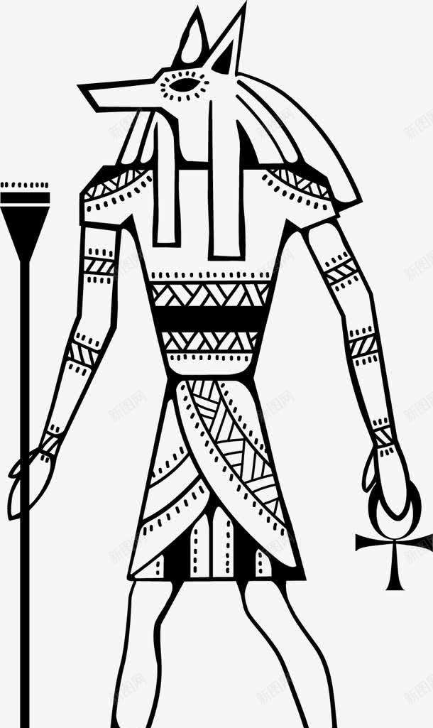 卡通黑色线条古埃及人物画像png免抠素材_新图网 https://ixintu.com 人物 卡通 古埃及 埃及侍卫 画像 线条 黑色