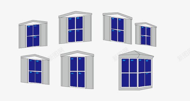 不规则窗户png免抠素材_新图网 https://ixintu.com 欧式 窗 蓝色玻璃 高雅
