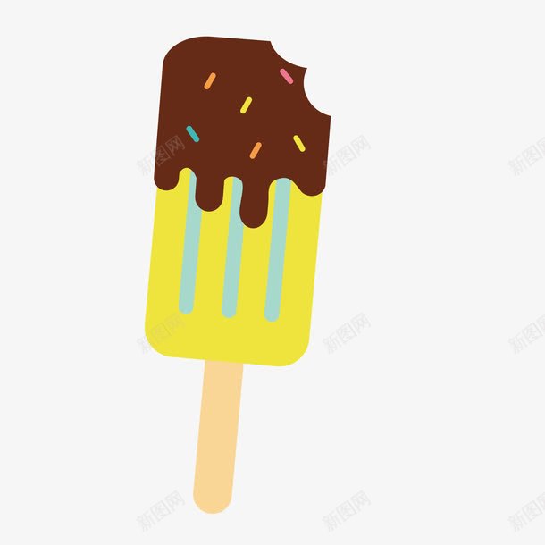 巧克力冰棒奶油装饰png免抠素材_新图网 https://ixintu.com 卡通 图案 小清新 巧克力冰淇淋 彩色 扁平化设计 简约