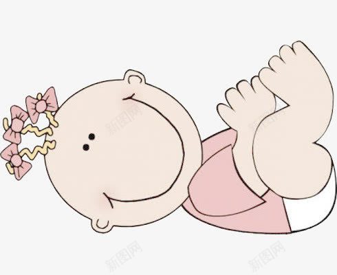 小女孩躺着剪贴画png免抠素材_新图网 https://ixintu.com 女婴 小女孩 微笑 躺着