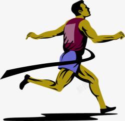 马拉松赛跑马拉松赛跑男子冲刺矢量图高清图片