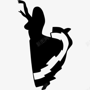 弗拉门戈舞者的女人图标图标