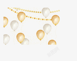 香槟色节日气球花纹矢量图素材