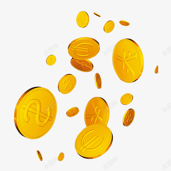 金色的金币png免抠素材_新图网 https://ixintu.com 写实 悬浮 素材 金币 金色