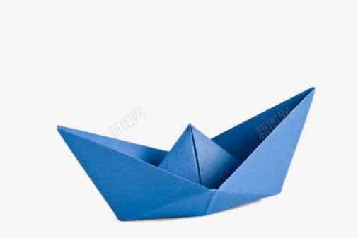 蓝色纸船png免抠素材_新图网 https://ixintu.com 卡通船 纸船 背景装饰 船 蓝色