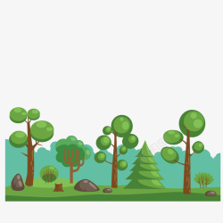 绿色树林矢量图素材
