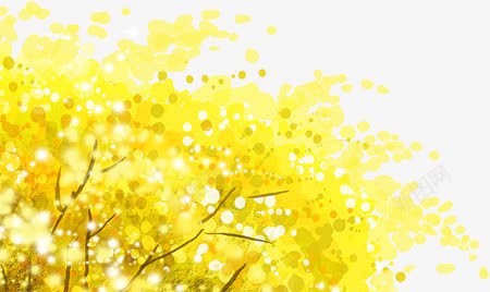 梦幻黄色树林装饰png免抠素材_新图网 https://ixintu.com 树林 梦幻 装饰 黄色