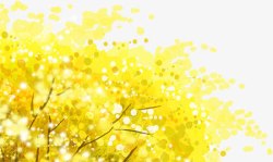 梦幻黄色树林装饰素材