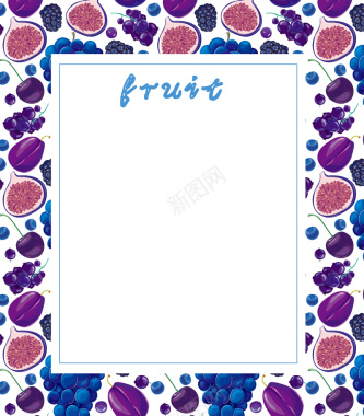 卡通水果葡萄蓝莓海报背景矢量图背景