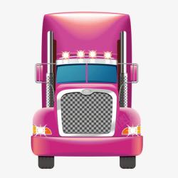 紫色卡通卡车素材