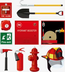 消防工具矢量图素材