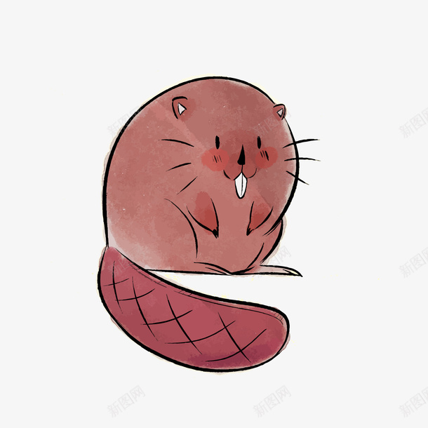 卡通土拨鼠png免抠素材_新图网 https://ixintu.com 卡通动物 可爱动物 土拨鼠 红色土拨鼠 背景装饰