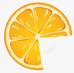 简约果肉手绘黄色橙子高清图片