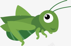绿色小蚂蚱矢量图素材