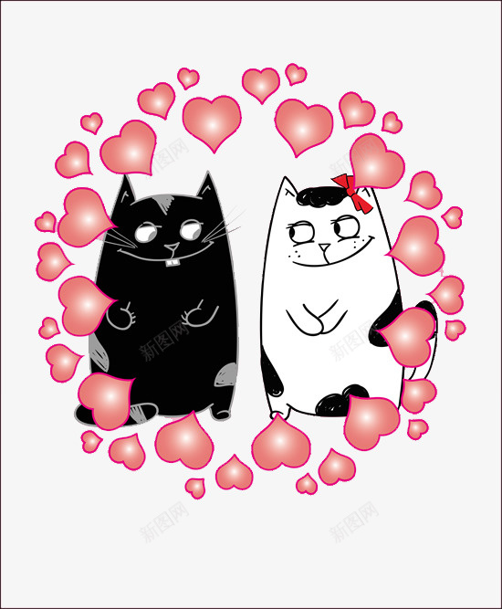 520可爱的一对情侣猫咪png免抠素材_新图网 https://ixintu.com 520 卡通 爱情 萌