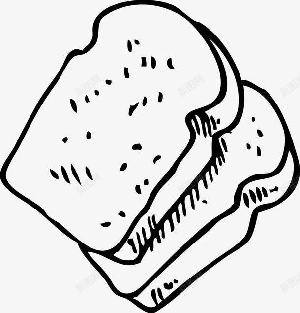 面包片简笔画png免抠素材_新图网 https://ixintu.com 手绘面包 烘培面包 面包片 面包简笔画 食物