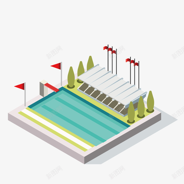 普通简约游泳池塘矢量图eps免抠素材_新图网 https://ixintu.com 创意 卡通 图案 小清新 游泳池 现代 简约 装饰 矢量图