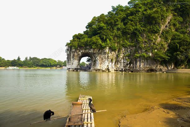 木筏与鸟png免抠素材_新图网 https://ixintu.com 木筏 竹筏 自然风景 船