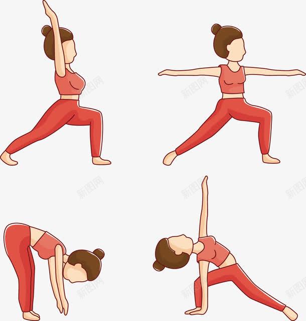 手绘做运动的人png免抠素材_新图网 https://ixintu.com 体操 手绘 瑜伽 运动