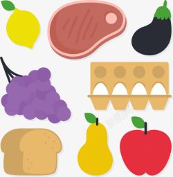做饭食材健康饮食食材矢量图高清图片