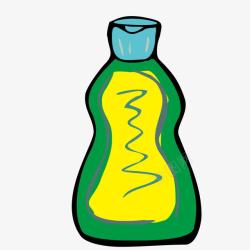 卡通绿色塑料瓶素材