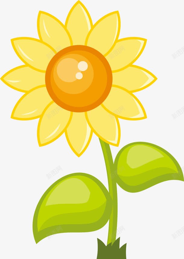 一朵黄色向日葵花png免抠素材_新图网 https://ixintu.com 向日葵 矢量向日葵 花朵 黄色 黄色向日葵 黄色花朵