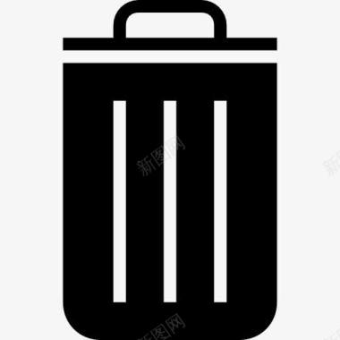 垃圾桶黑集装箱符号图标图标