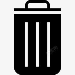 黑色回收站垃圾桶黑集装箱符号图标高清图片