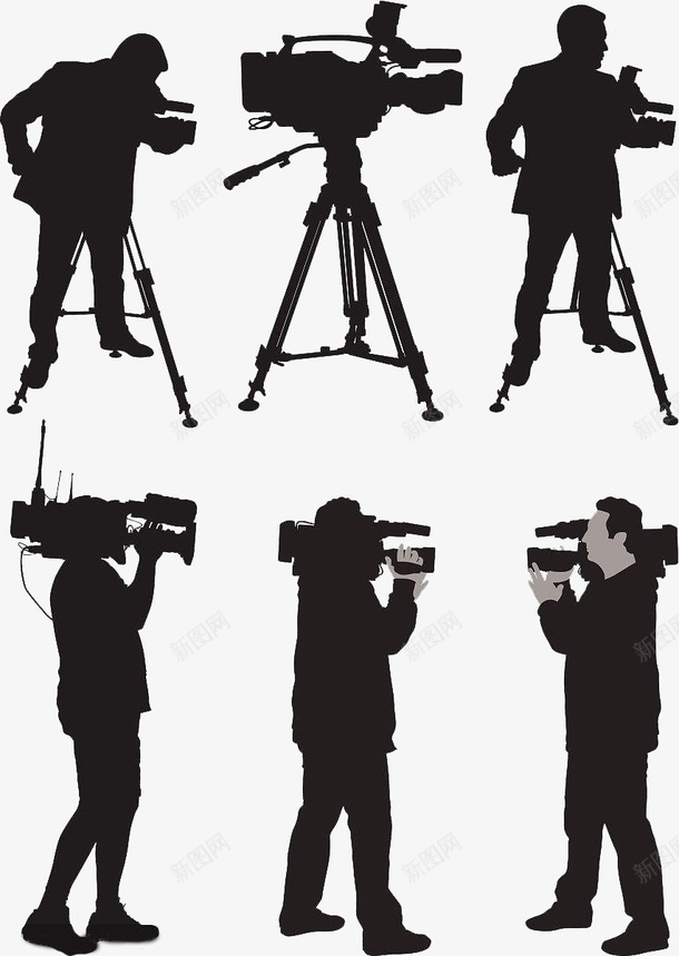 扛摄像机记者剪影png免抠素材_新图网 https://ixintu.com 录制记者剪影 摄像 摄像剪影 摄像记者剪影 记者 记者剪影