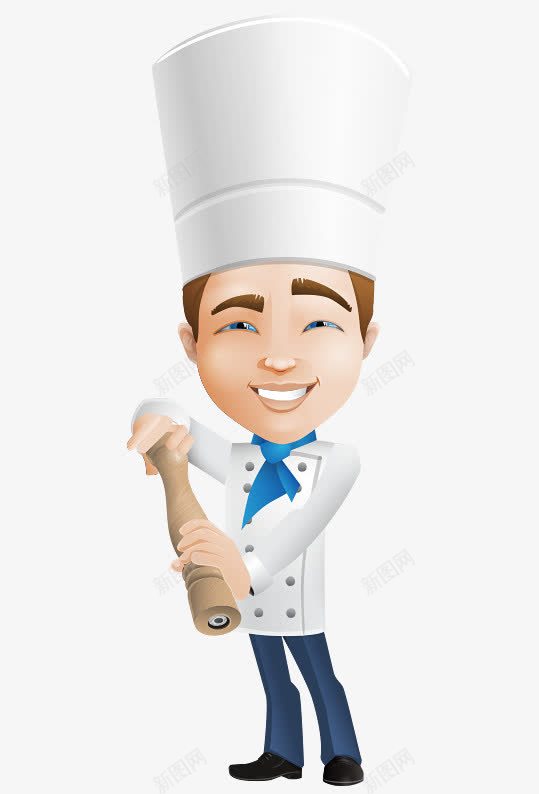 穿白色衣服的厨师png免抠素材_新图网 https://ixintu.com 卡通人物 卡通厨师 厨师