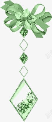 手绘绿色花蝴蝶结png免抠素材_新图网 https://ixintu.com 彩带 绿色彩带 绿色砖石 绿色蝴蝶结 蝴蝶结 飘带
