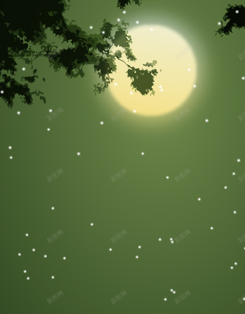 秋月夜晚矢量ai设计背景_新图网 https://ixintu.com ai 叶小 景观 月亮 浪漫 白色 秋天 秋月 自然 自然景观 蜡烛 矢量图