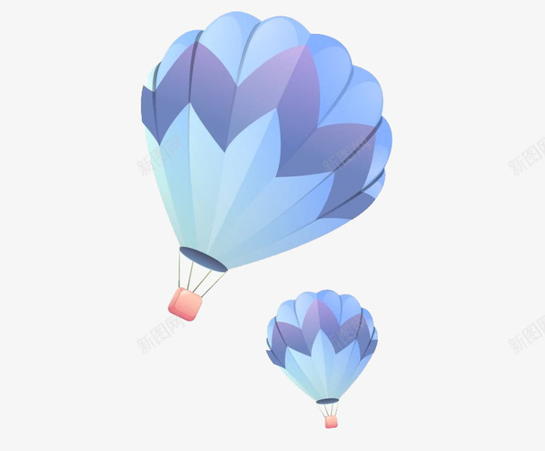 两个热气球png免抠素材_新图网 https://ixintu.com png图形 png装饰 热气球 蓝色 装饰