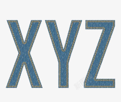 牛仔字母XYZ素材