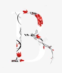 花卉字母素材