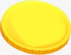 黄色卡通圆形硬币素材