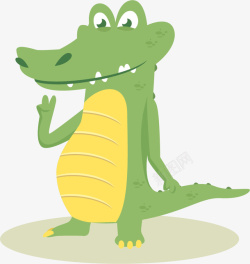 短吻鳄站立的迷你卡通鳄鱼高清图片