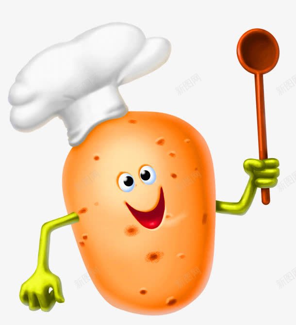 黄色卡通土豆厨师装饰图案png免抠素材_新图网 https://ixintu.com 免抠PNG 卡通 土豆厨师 装饰图案 黄色