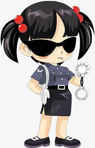 动漫女孩png免抠素材_新图网 https://ixintu.com 动漫女孩 卡通女孩 女孩 警察 警花