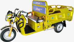 载人交通工具实物黄色电动三轮小货车高清图片