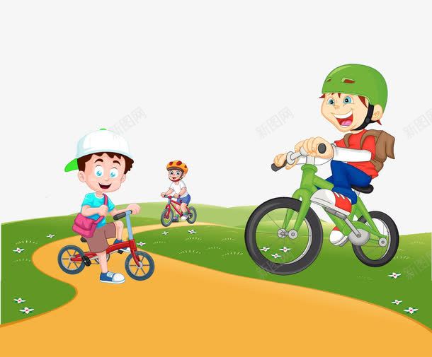 卡通骑单车png免抠素材_新图网 https://ixintu.com 共享单车 出行 单车 手绘单车 旅游 自行车 骑车
